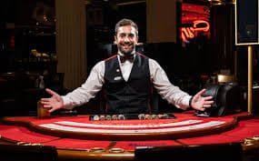Tampilan studio live-dealer eyangslot dengan meja blackjack HD dan dealer profesional